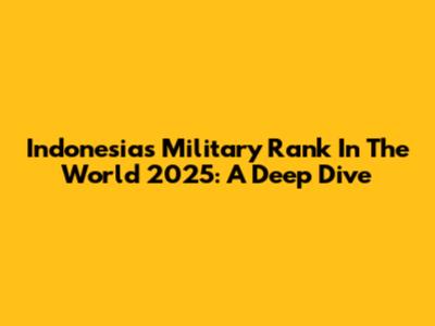 Indonesia's Military Rank In The World 2025: A Deep Dive