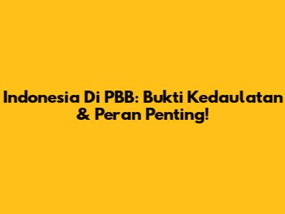 Indonesia Di PBB: Bukti Kedaulatan & Peran Penting!