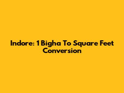 Indore: 1 Bigha To Square Feet Conversion