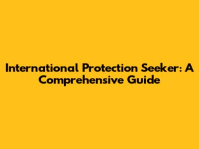 International Protection Seeker: A Comprehensive Guide
