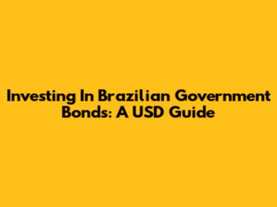 Investing In Brazilian Government Bonds: A USD Guide