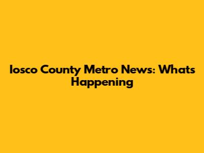 Iosco County Metro News: What's Happening