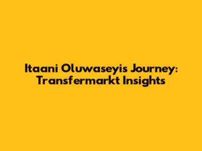 Itaani Oluwaseyi's Journey: Transfermarkt Insights
