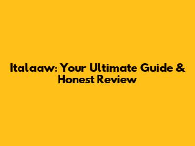 Italaaw: Your Ultimate Guide & Honest Review