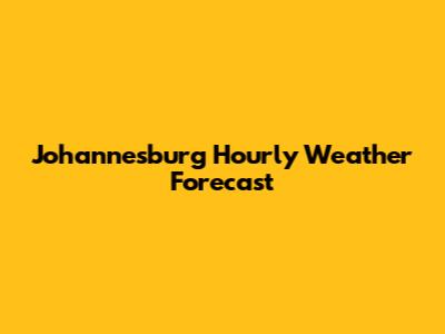 Johannesburg Hourly Weather Forecast