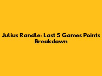 Julius Randle: Last 5 Games Points Breakdown
