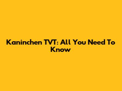 Kaninchen TVT: All You Need To Know