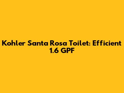 Kohler Santa Rosa Toilet: Efficient 1.6 GPF