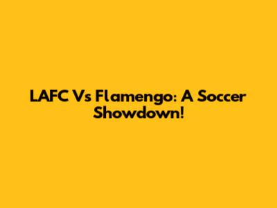 LAFC Vs Flamengo: A Soccer Showdown!