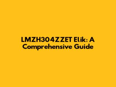 LMZH304ZZET Elik: A Comprehensive Guide