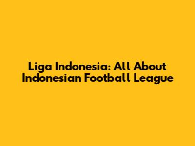 Liga Indonesia: All About Indonesian Football League