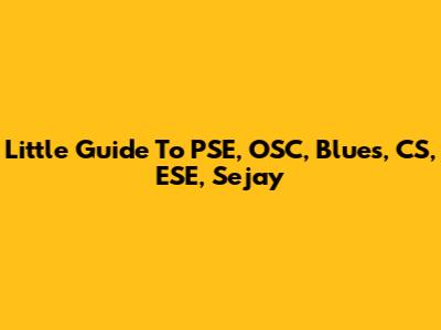 Little Guide To PSE, OSC, Blues, CS, ESE, Sejay