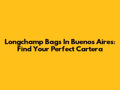 Longchamp Bags In Buenos Aires: Find Your Perfect 'Cartera'