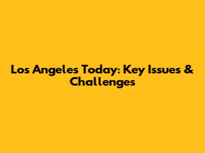 Los Angeles Today: Key Issues & Challenges