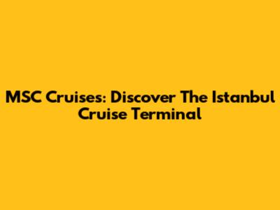MSC Cruises: Discover The Istanbul Cruise Terminal
