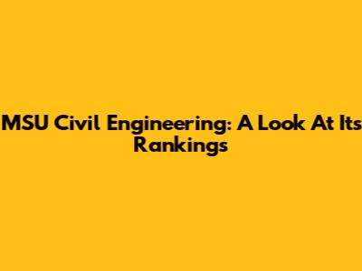 MSU Civil Engineering: A Look At Its Rankings