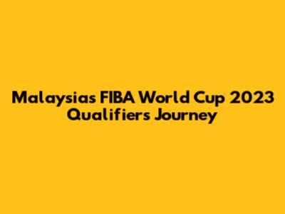Malaysia's FIBA World Cup 2023 Qualifiers Journey