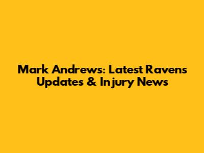 Mark Andrews: Latest Ravens Updates & Injury News