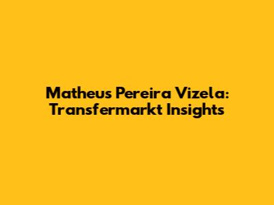Matheus Pereira Vizela: Transfermarkt Insights