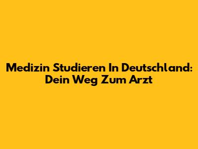Medizin Studieren In Deutschland: Dein Weg Zum Arzt