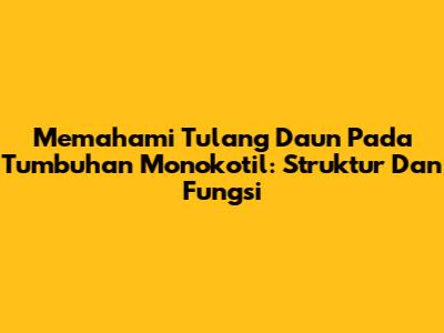 Memahami Tulang Daun Pada Tumbuhan Monokotil: Struktur Dan Fungsi