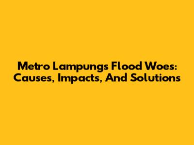 Metro Lampung's Flood Woes: Causes, Impacts, And Solutions