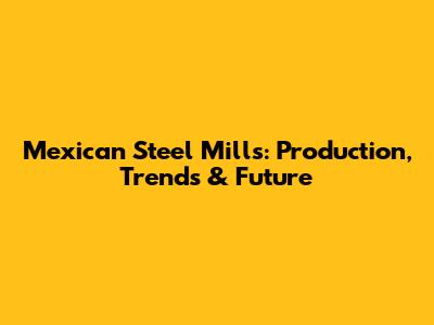 Mexican Steel Mills: Production, Trends & Future