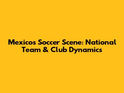 Mexico's Soccer Scene: National Team & Club Dynamics