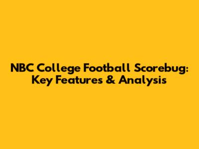 NBC College Football Scorebug: Key Features & Analysis