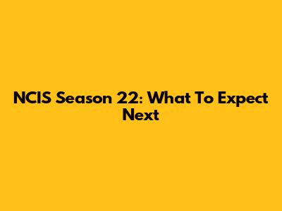 NCIS Season 22: What To Expect Next