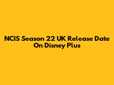 NCIS Season 22 UK Release Date On Disney Plus