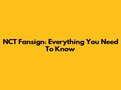 NCT Fansign: Everything You Need To Know