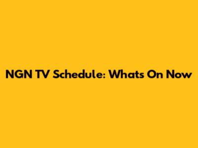 NGN TV Schedule: What's On Now