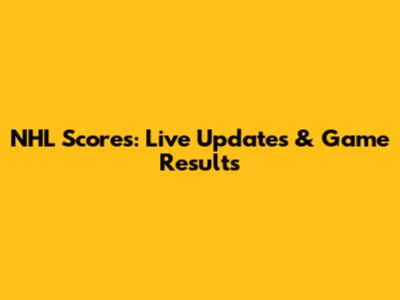 NHL Scores: Live Updates & Game Results