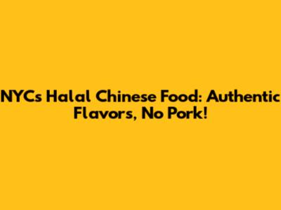 NYC's Halal Chinese Food: Authentic Flavors, No Pork!
