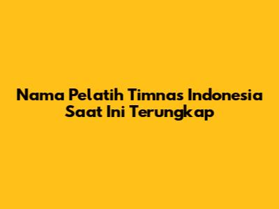 Nama Pelatih Timnas Indonesia Saat Ini Terungkap