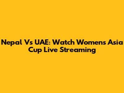 Nepal Vs UAE: Watch Women's Asia Cup Live Streaming