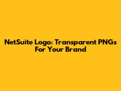 NetSuite Logo: Transparent PNGs For Your Brand