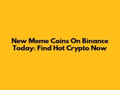 New Meme Coins On Binance Today: Find Hot Crypto Now