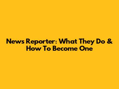 News Reporter: What They Do & How To Become One