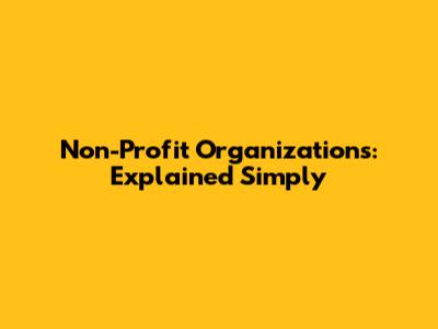 Non-Profit Organizations: Explained Simply