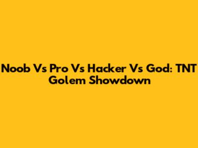 Noob Vs Pro Vs Hacker Vs God: TNT Golem Showdown