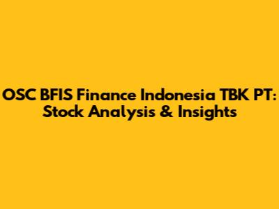 OSC BFIS Finance Indonesia TBK PT: Stock Analysis & Insights