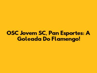 OSC Jovem SC, Pan Esportes: A Goleada Do Flamengo!