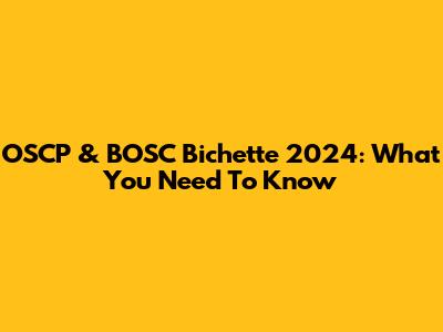 OSCP & BOSC Bichette 2024: What You Need To Know
