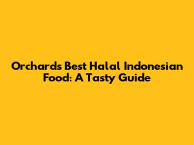 Orchard's Best Halal Indonesian Food: A Tasty Guide