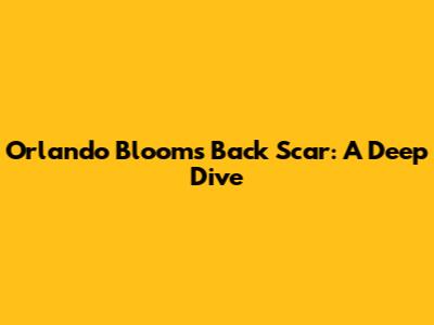 Orlando Bloom's Back Scar: A Deep Dive