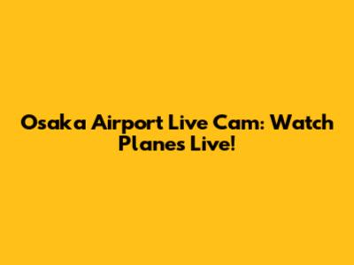 Osaka Airport Live Cam: Watch Planes Live!