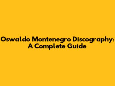 Oswaldo Montenegro Discography: A Complete Guide