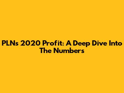 PLN's 2020 Profit: A Deep Dive Into The Numbers